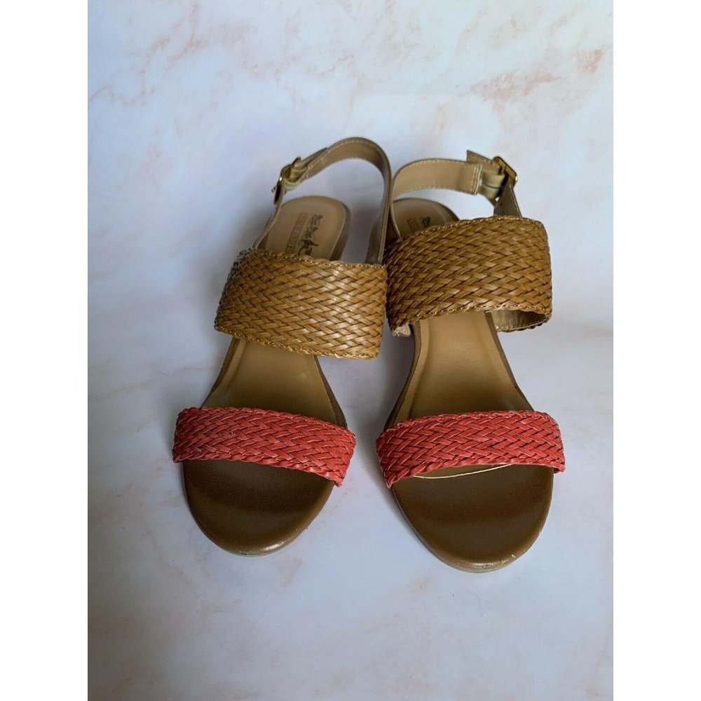 Coach Heels Size 7.5 Rigley Coral  Open Toe